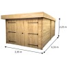 Garage en bois  Habrita 21m2 Toit plat