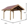 Carport de Madeira 18m2 com Teto Habrita