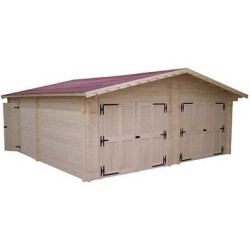 Garage Double en bois massif Habrita 42 m2