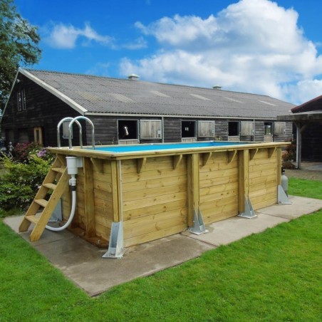 Piscina Madera Ubbink Azura 400x750 H130 Liner Beige