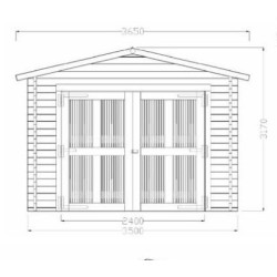 Garagem de madeira maciça Habrita 24,23m2 em tábuas de 60mm