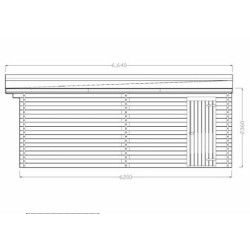 Garaje de madera maciza Habrita 24,23m2 en tablones de 60mm