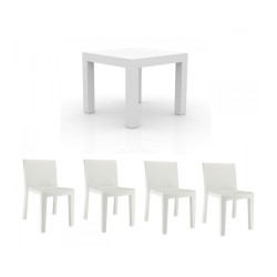 Ensemble table et 4 chaises Jut Vondom Blanc