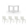 Ensemble table et 4 chaises Jut Vondom Blanc