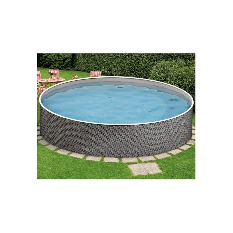 Piscina Azuro Round Grafite-branco 360x120