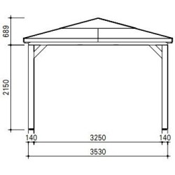Kiosque de Jardin Blueterm bois 12.32 m2 avec Comptoirs et 2 Parois Habrita