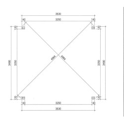 Quiosco de jardín de madera Blueterm 12,32 m2 con 2 paredes de Habrita