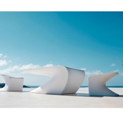 Ensemble Salon Wing Table et Tabourets bas Vondom Blanc