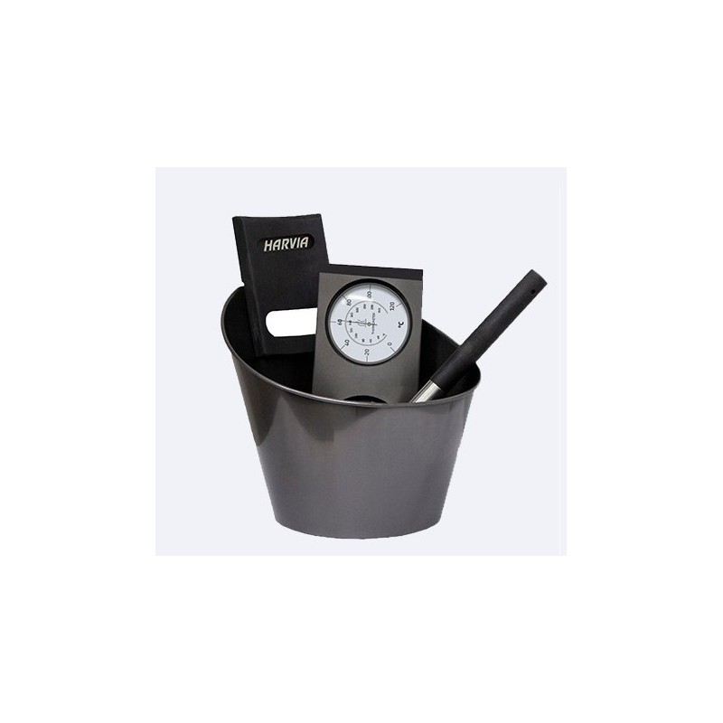 Kit accessoires Harvia Métal noir pour Sauna