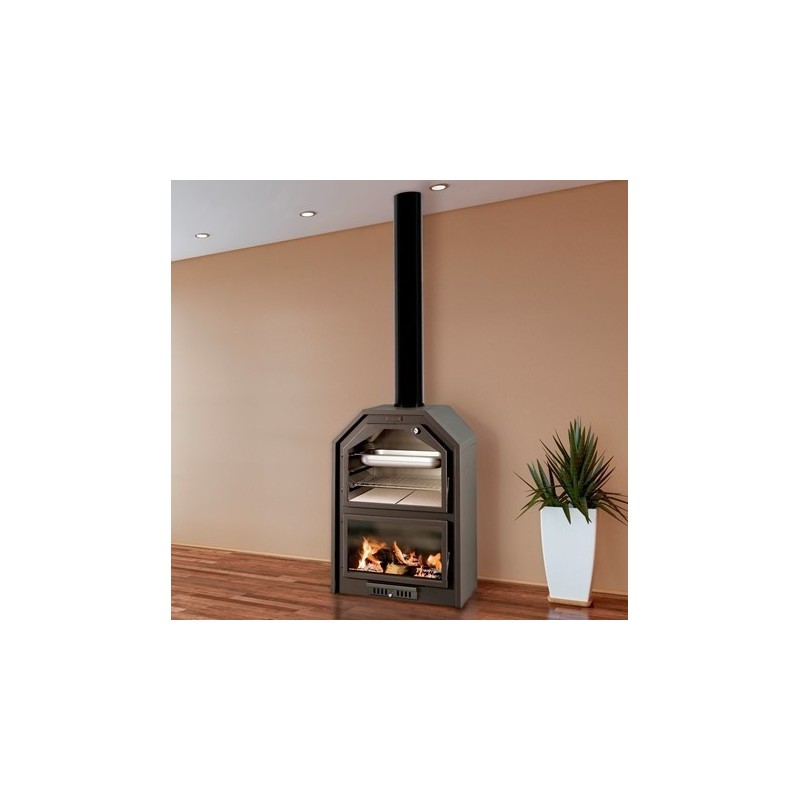 Inserire Foyer de Cheminée à Bois Ferlux en Fonte 3 Grandi volti Vitreous 17kW