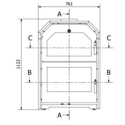 Insira Foyer de Cheminée à Bois Ferlux en Fonte 3 Grandes faces Vitreous 17kW