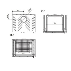 Insertar Foyer de Cheminée á Bois Ferlux en Fonte 3 Caras grandes vítreo 17kW