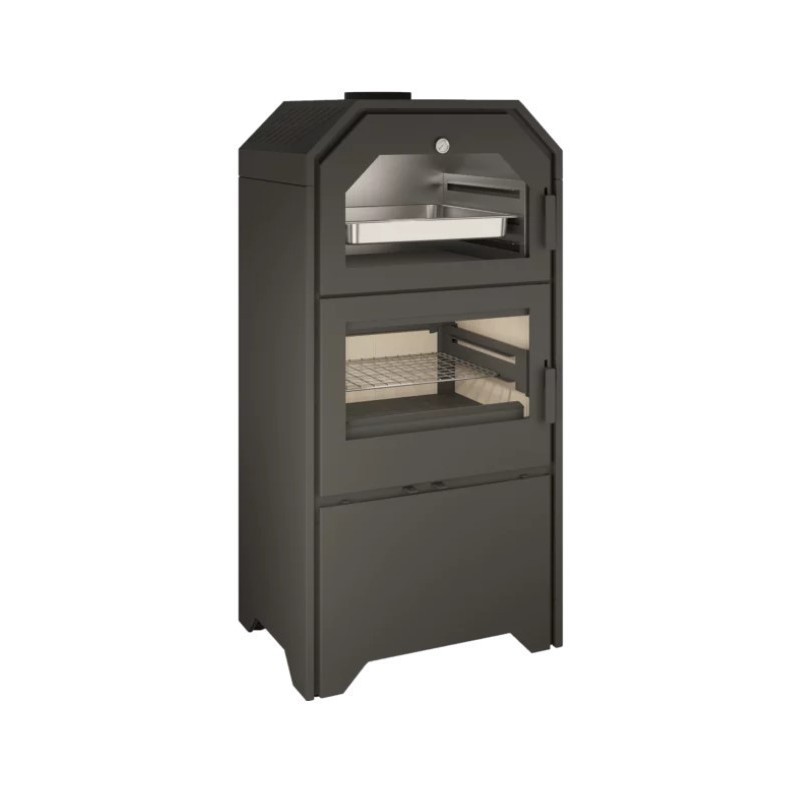 Ferlux Holzofen mit Forno 60 Stahlofen16kW mit Glas