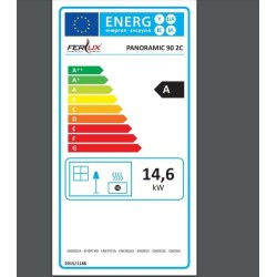 Insert à Bois Ferlux Panoramic 90 Angle avec 2 côtés vitrés 18 kW