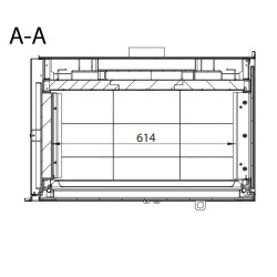 Wood Insert Ferlux Panoramic 70 Angle with 2 glazed sides 15 kW