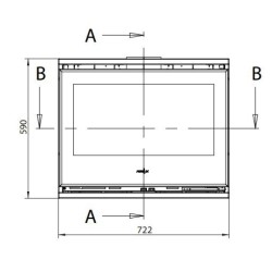 Insert à Bois Ferlux Panoramic 70 avec 3 côtés vitrés 15 kW