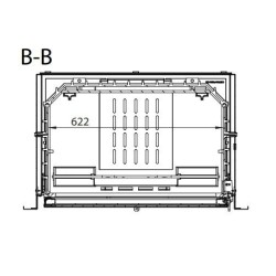 Ferlux Kalio Inserto de madera de hierro fundido con cristal Turbo 16 kW
