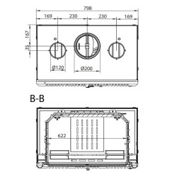 Insert à Bois Ferlux Milos en Fonte avec Turbo 16 kW