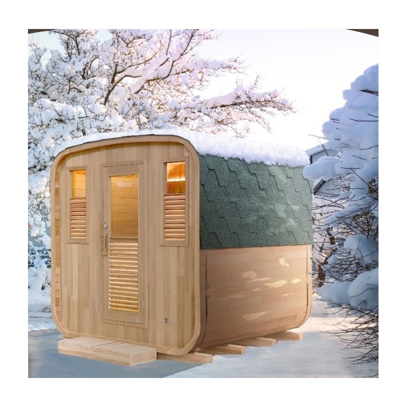 Sauna extérieur Gaïa Nova 6 places Holl’s en Epicea