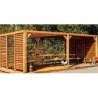 Pergolato in legno Habrita 614x341 con ventose mobili su tetto e 2 lati
