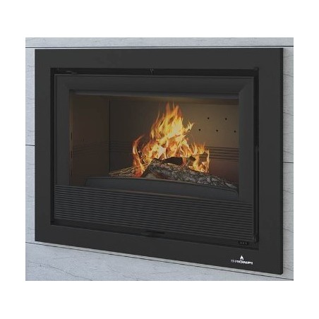 Inserção de madeira 3 lados envidraçado Bronpi Paris 90-3-C 14kW com turbina