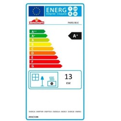 Insert à bois d'Angle vitrés droite Bronpi Paris 90-ED Vision 14kW avec turbine