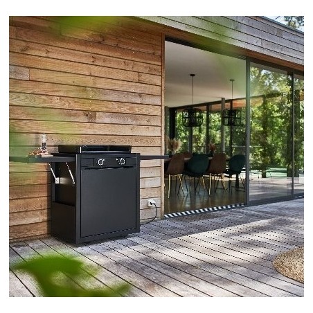 Chariot Modern Noir 60 Forge Adour pour plancha.