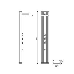 DouchDouche Hybride Dada Formidra Aluminium inox 40L avec douchette