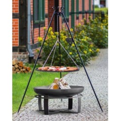 Viking King Brasero y Trípode 80cm con Parrilla de Acero Inoxidable