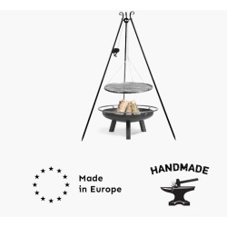 Braseiro e Tripé Porto Cook King 100cm com Grelha em Aço Inox