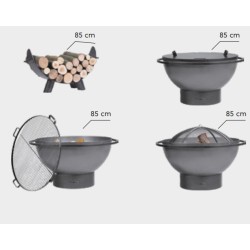 Brasero de Jardin FatBoy Cook King Premium 85cm avec 4 Accessoires