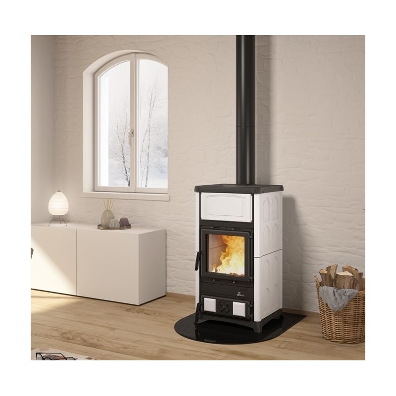 PoPoêle à bois récupérateur de chaleur La Nordica Concita 2.0 13kW Blanc