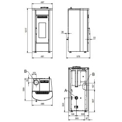 Fogão a pellets ventilado La Nordica Extraflame Klaudia 8kW Ivory