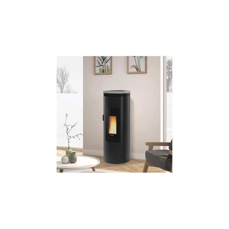 Fogão a pellets La Nordica Extraflame Amika 8kW impermeável ventilado Pedra natural