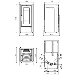 Fogão a pellets La Nordica Extraflame Dahiana VFS 10 kW ventilado Ivory