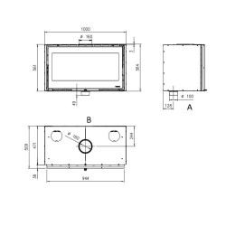 Holzeinsatz Nordica Extraflame Inserto 100 Wide 10kW