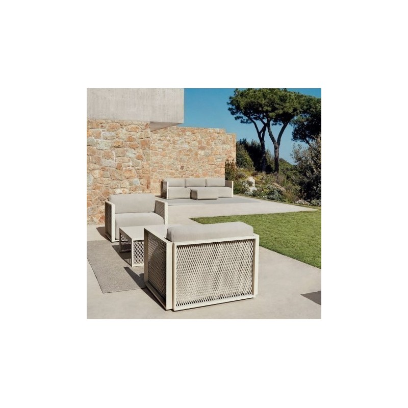 Lounge armchair Vondom The Factory aluminium Ecru