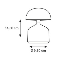 Luminaire de Table Imagilights Led Demoiselle Small Dôme Gold