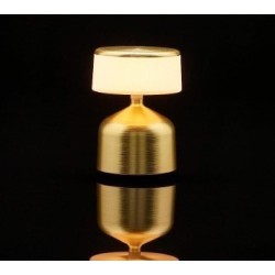 Luz de mesa Imagilights levou Demoiselle Cilindro pequeno Sable Gold