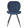 Conjunto de 2 cadeiras de jantar Ania Tecido Azul Escuro Base Preto Metal VeryForma