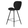 Set of 2 Chairs Worktop Ania Black Fabric Base Metal VeryForma