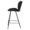 Set of 2 Chairs Worktop Ania Black Fabric Base Metal VeryForma