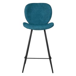 Lot de 2 Chaises plan de travail Ania Tissu Bleu Piétement Métal VeryForma