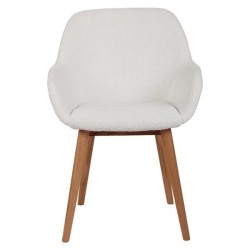 Set of 2 Armchairs Meal Tea effect White loop with VeryForma solid oak base.