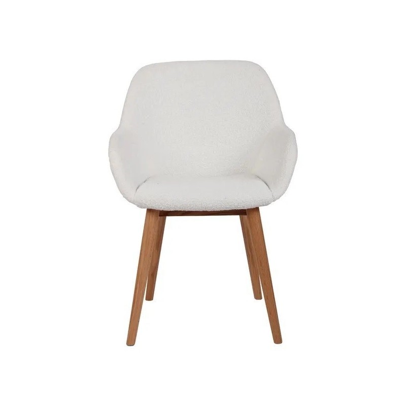 Set of 2 Armchairs Meal Tea effect White loop with VeryForma solid oak base.