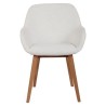 Set of 2 Armchairs Meal Tea effect White loop with VeryForma solid oak base.