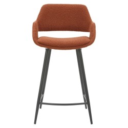 Set di 2 Sedie Piano di lavoro Eme tessuto loop Caramel Base Metal VeryForma