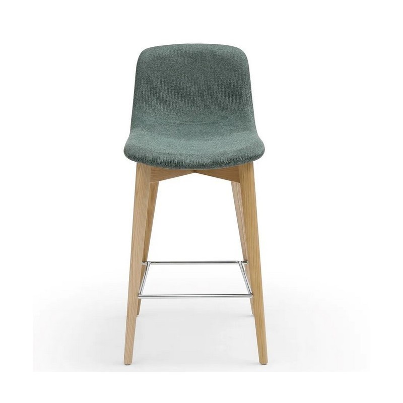 Conjunto de 2 Cadeiras Bancada Aty Base de Tecido Verde Ash VeryForma