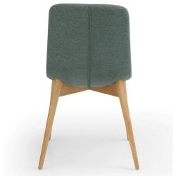 Set of 2 Dining Chairs Aty fabric Light Grey Base Natural Ash VeryForma