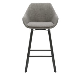 2er-Set Stühle drehbare Arbeitsplatte Weicher Stoff Grau VeryForma